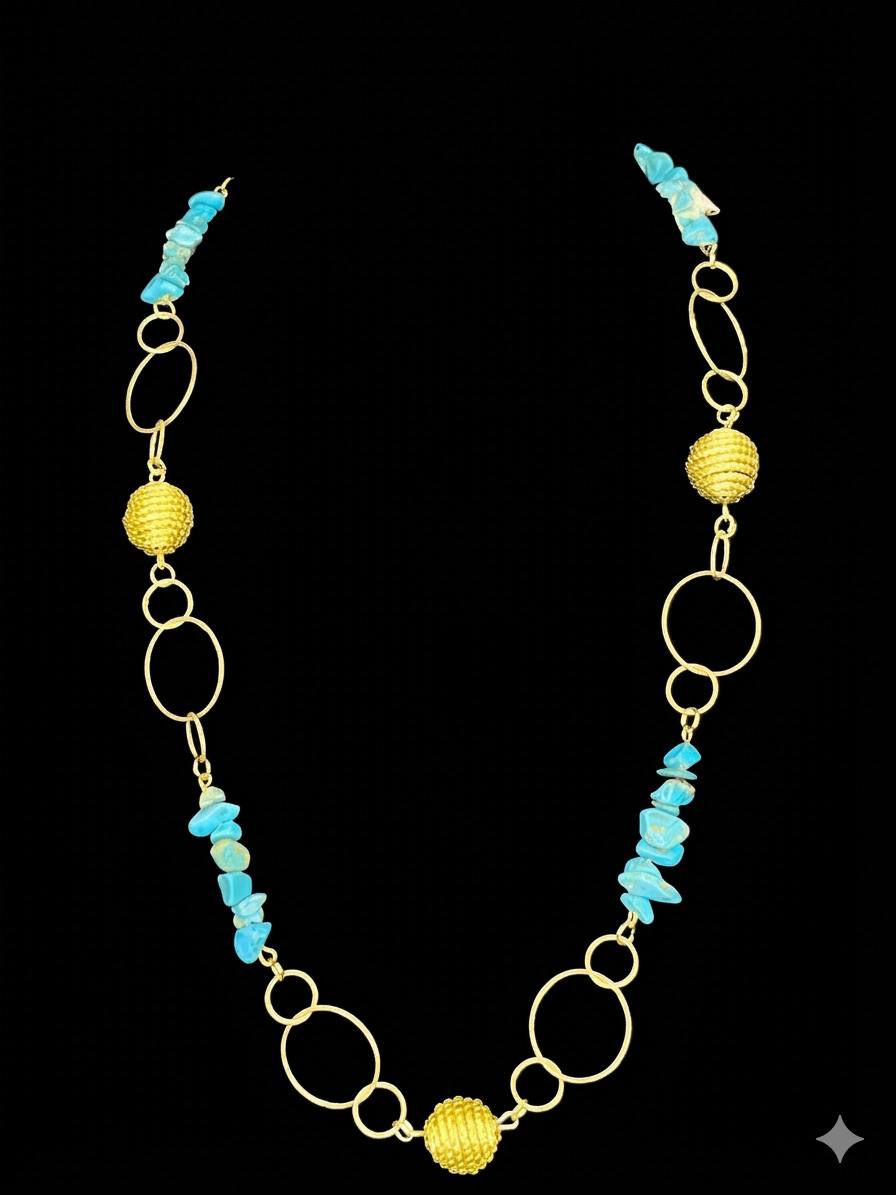 Collana Aurea Turchese